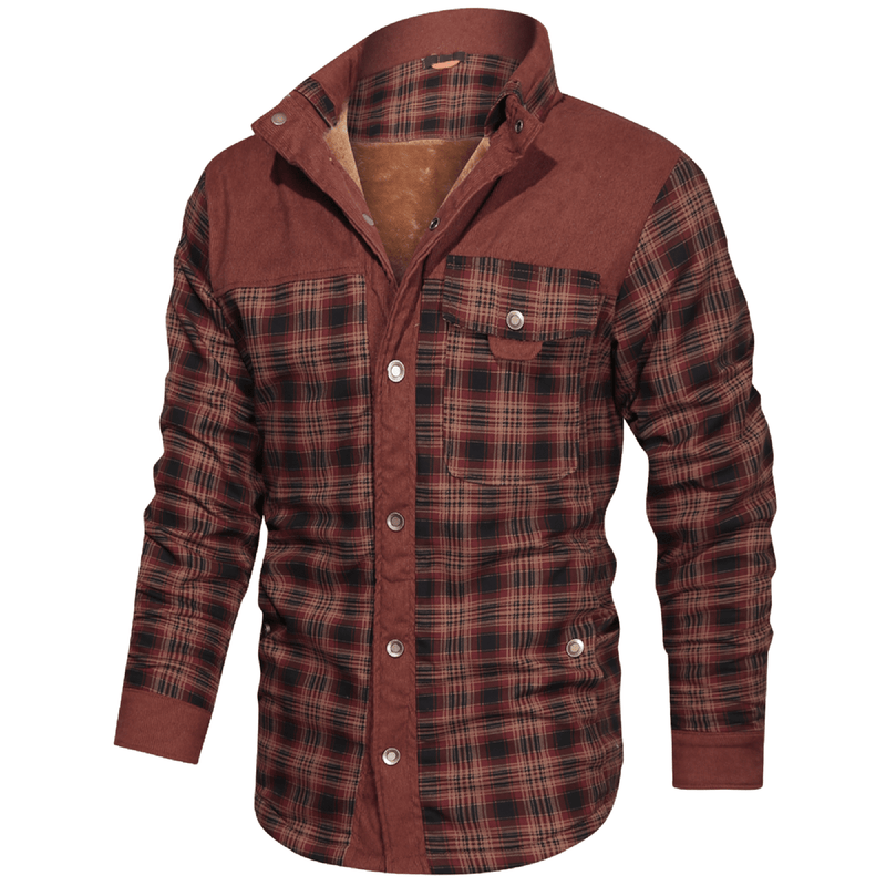 Men&#39;s Striped Flannel Jacket for Casual Wear