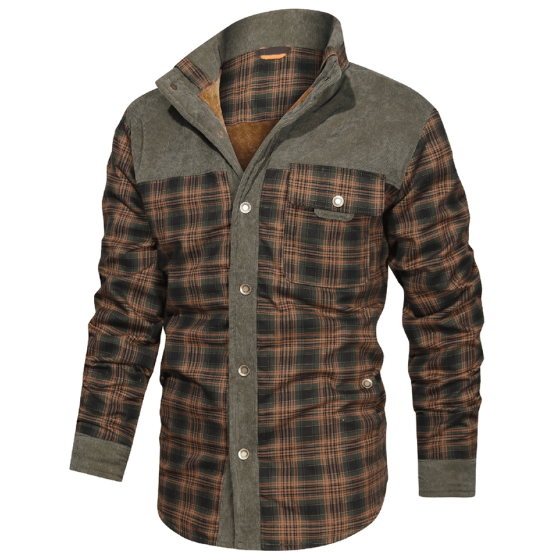 Men&#39;s Striped Flannel Jacket for Casual Wear