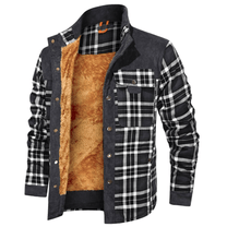 Men&#39;s Striped Flannel Jacket for Casual Wear