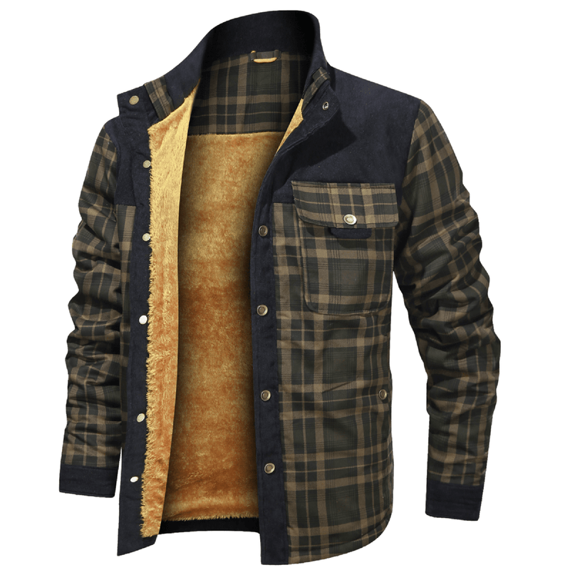 Men&#39;s Striped Flannel Jacket for Casual Wear