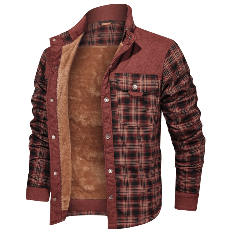 Men&#39;s Striped Flannel Jacket for Casual Wear
