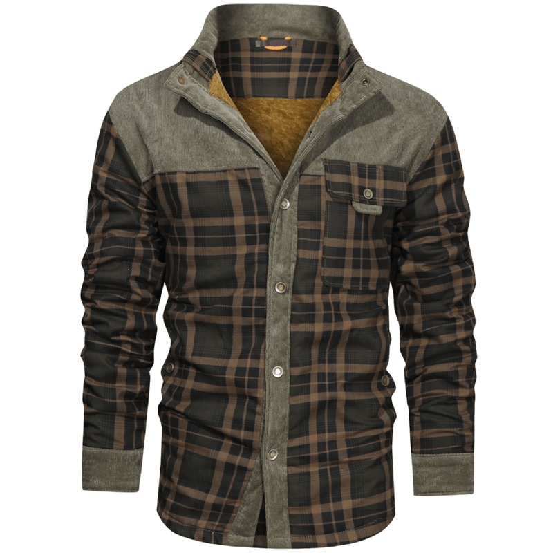 Men&#39;s Striped Flannel Jacket for Casual Wear