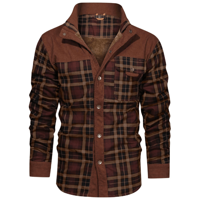 Men&#39;s Striped Flannel Jacket for Casual Wear
