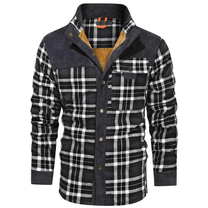 Men&#39;s Striped Flannel Jacket for Casual Wear