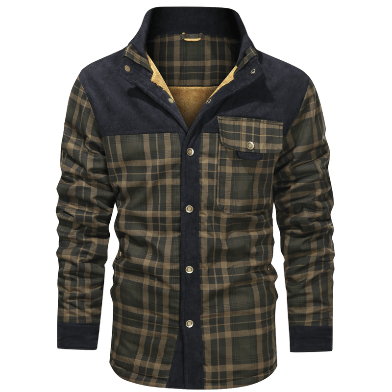 Men&#39;s Striped Flannel Jacket for Casual Wear