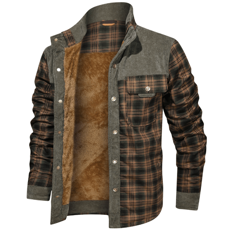 Men&#39;s Striped Flannel Jacket for Casual Wear