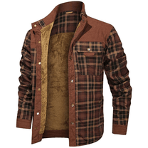 Men&#39;s Striped Flannel Jacket for Casual Wear