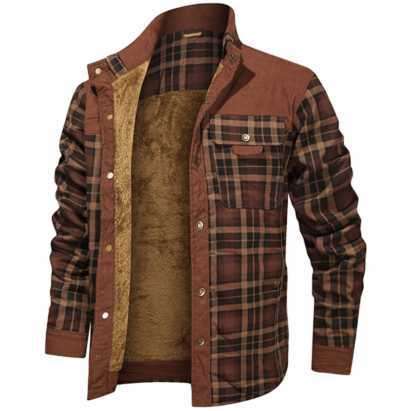 Men&#39;s Striped Flannel Jacket for Casual Wear