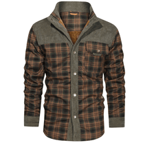 Men&#39;s Striped Flannel Jacket for Casual Wear