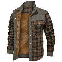 Men&#39;s Striped Flannel Jacket for Casual Wear