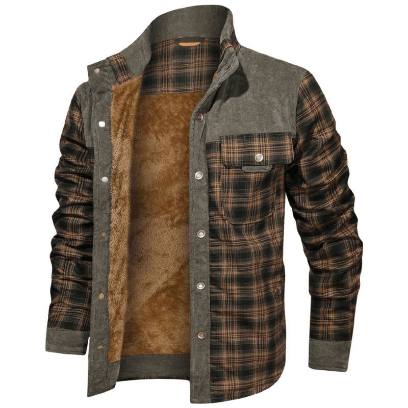 Men&#39;s Striped Flannel Jacket for Casual Wear