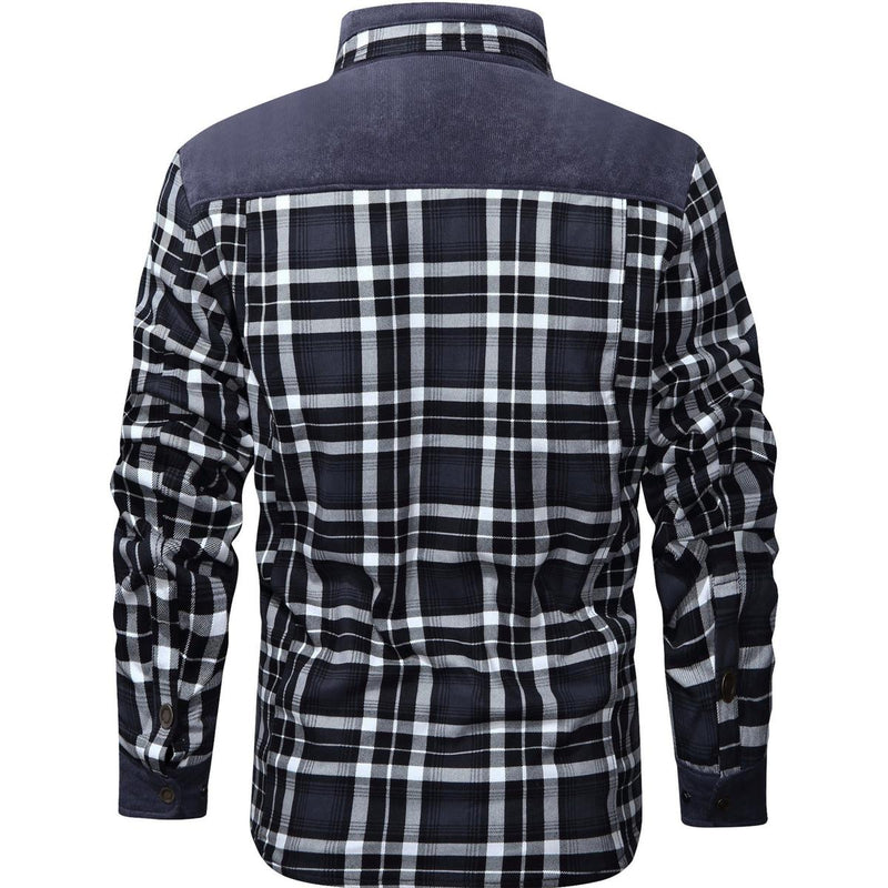 Men&#39;s Striped Flannel Jacket for Casual Wear