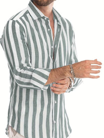 Men&#39;s Striped Long-Sleeve Shirt