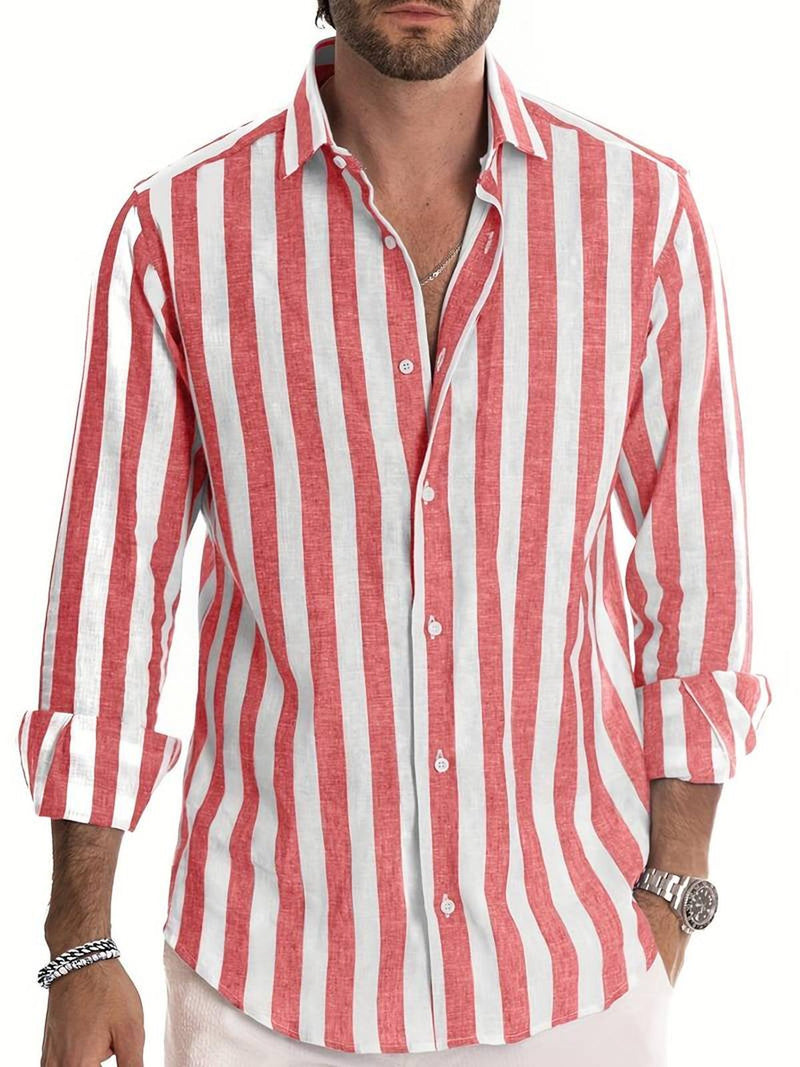 Men&#39;s Striped Long-Sleeve Shirt