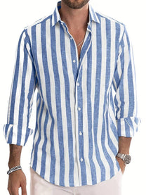 Men&#39;s Striped Long-Sleeve Shirt
