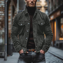 Men&#39;s Tailored Corduroy Jacket With Lapel Collar