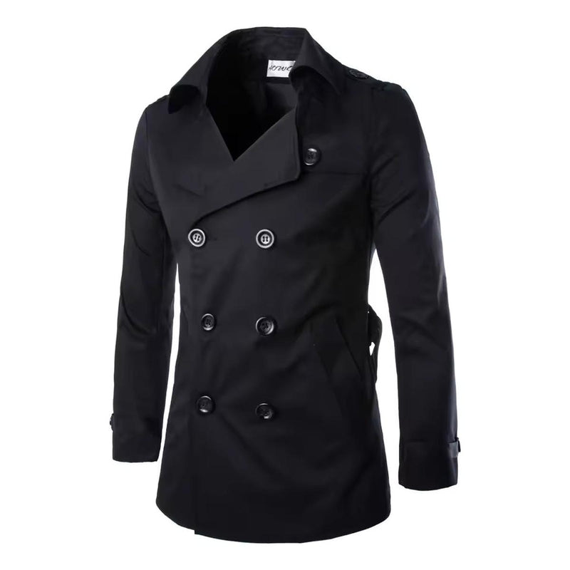 Men&#39;s Tailored Double-Breasted Cotton Overcoat