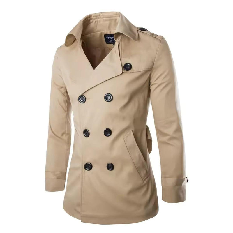 Men&#39;s Tailored Double-Breasted Cotton Overcoat