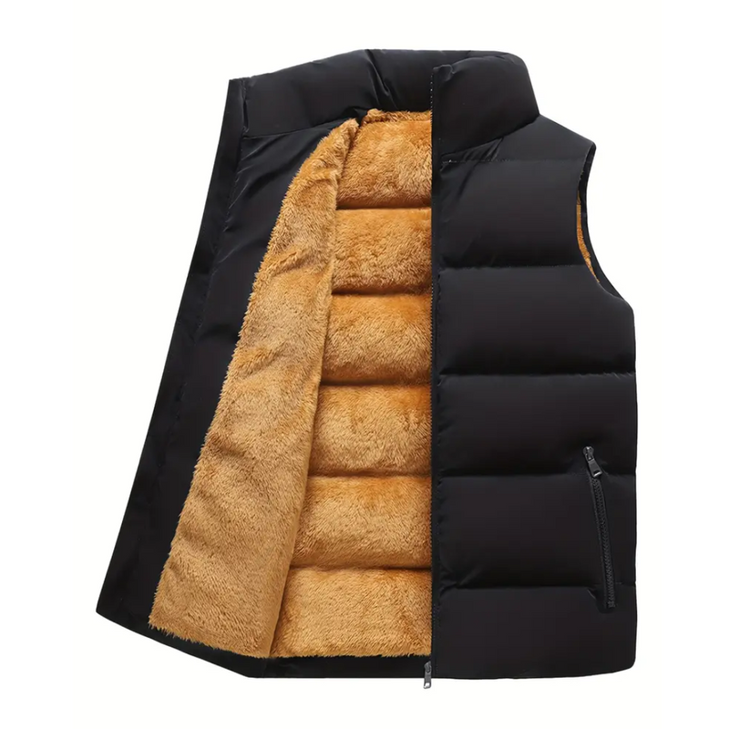 Men&#39;s Thermal Gilet With High Collar And Zip Pockets