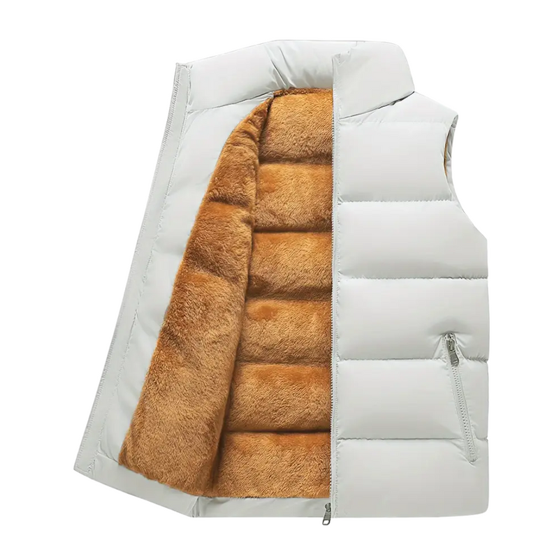 Men&#39;s Thermal Gilet With High Collar And Zip Pockets