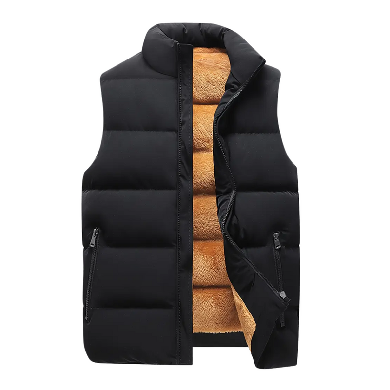 Men&#39;s Thermal Gilet With High Collar And Zip Pockets