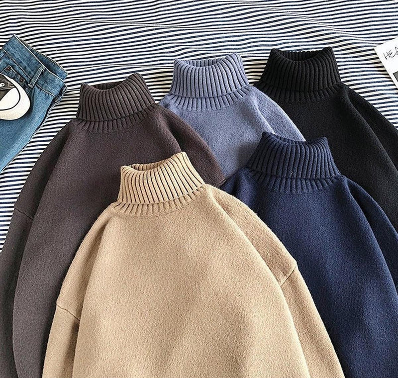 Men&#39;s Turtleneck Sweater With Elastic Cuffs