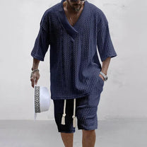 Men&#39;s Two-Piece Set With Shorts And Short-Sleeve Shirt