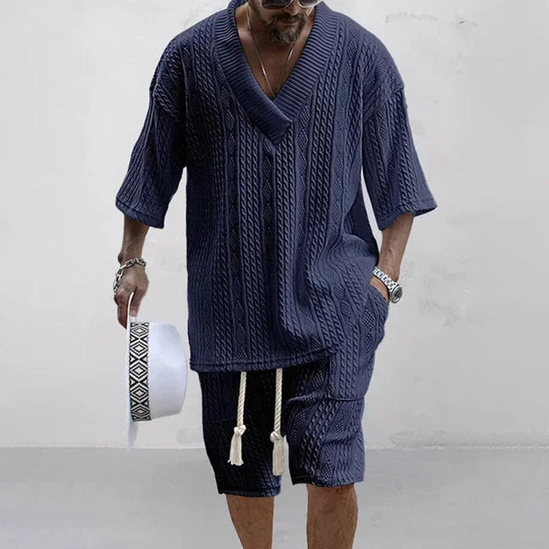 Men&#39;s Two-Piece Set With Shorts And Short-Sleeve Shirt