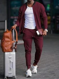 Men&#39;s Two-Piece Zip Jacket and Pants Set