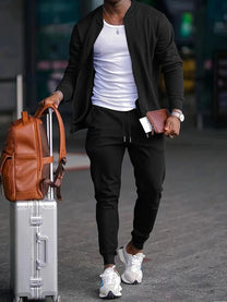 Men&#39;s Two-Piece Zip Jacket and Pants Set