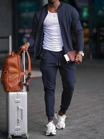 Men&#39;s Two-Piece Zip Jacket and Pants Set