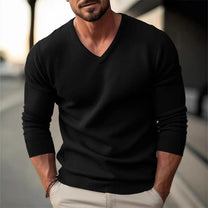 Men&#39;s V-Neck Slim Fit Cotton Blend Sweater