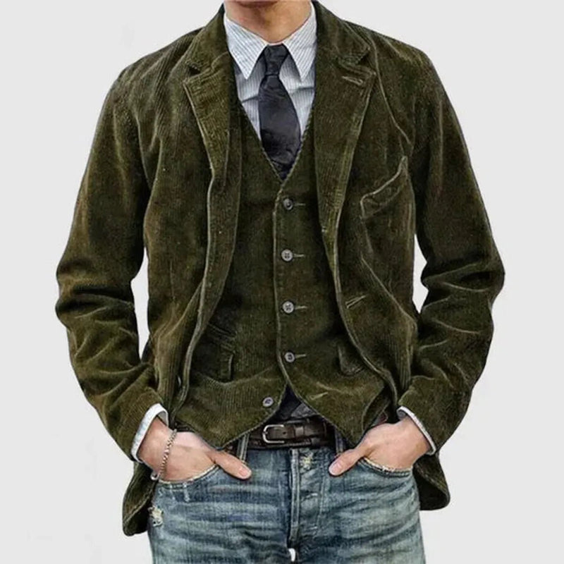 Men&#39;s Vintage Cuffed Velvet Jacket