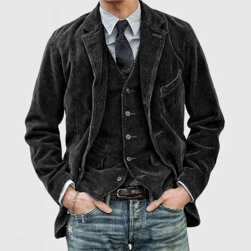 Men&#39;s Vintage Cuffed Velvet Jacket