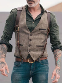 Men&#39;s Vintage Reversible V-Neck Vest