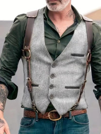Men&#39;s Vintage Reversible V-Neck Vest