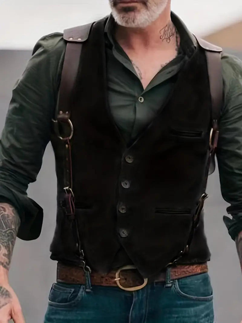 Men&#39;s Vintage Reversible V-Neck Vest