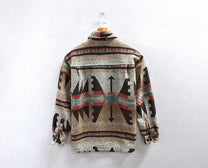 Men&#39;s Vintage Wool Flannel Shirt Retro Print Full Sleeve