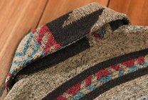 Men&#39;s Vintage Wool Flannel Shirt Retro Print Full Sleeve