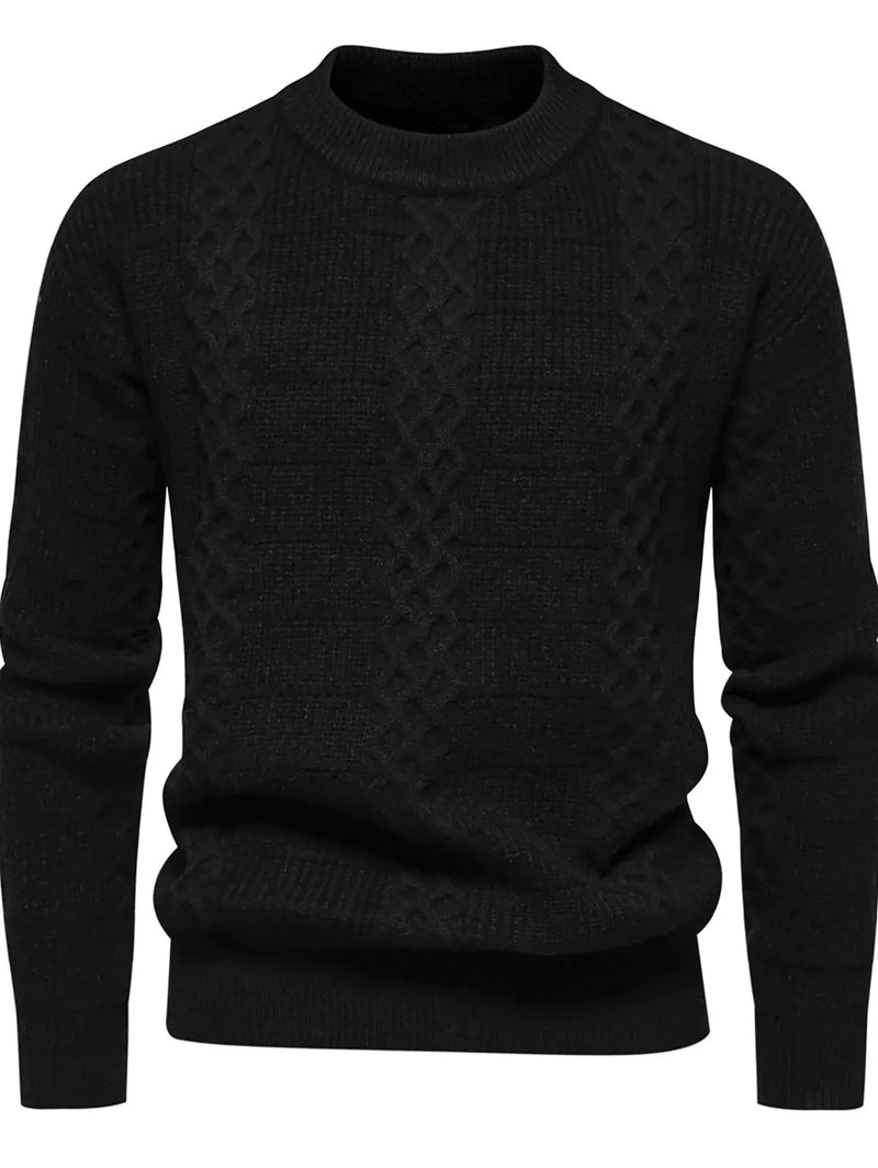 Men&#39;s Warm Cable-Knit Sweater for Autumn and Winter