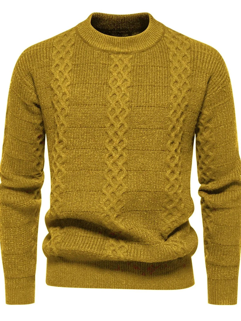 Men&#39;s Warm Cable-Knit Sweater for Autumn and Winter