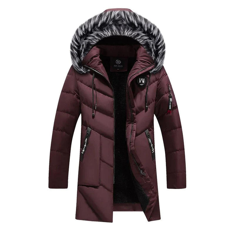 Men&#39;s Warm Weatherproof Winter Parka With Fleece Lining
