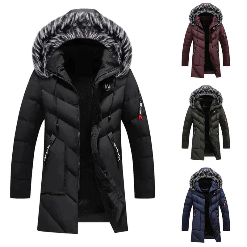 Men&#39;s Warm Weatherproof Winter Parka With Fleece Lining