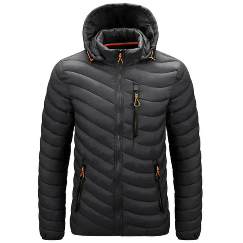 Men&#39;s Water-Repellent Down Jacket With Removable Hood