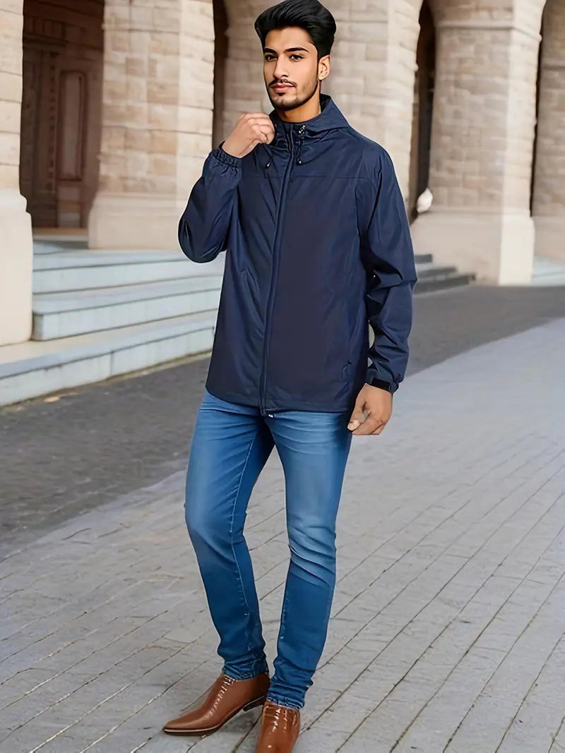 Men&#39;s Waterproof Hooded Windbreaker Jacket