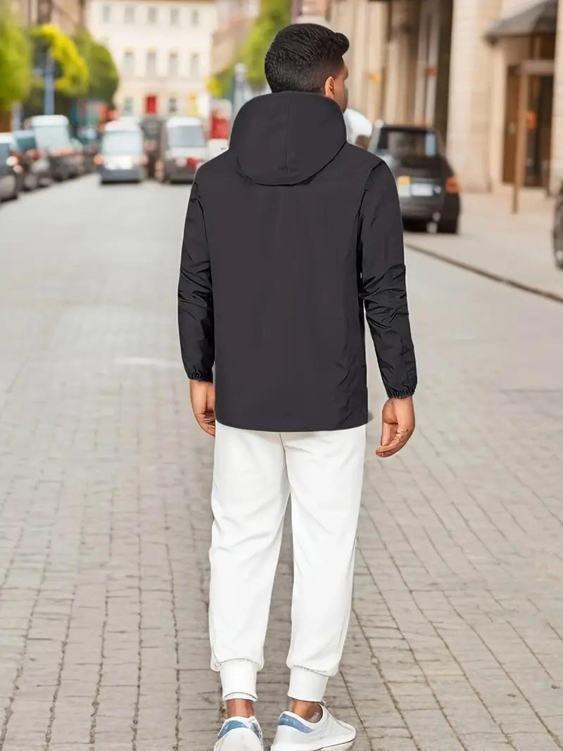 Men&#39;s Waterproof Hooded Windbreaker Jacket