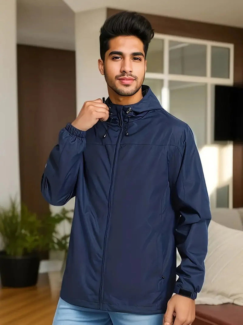 Men&#39;s Waterproof Hooded Windbreaker Jacket