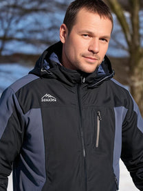 Men&#39;s Waterproof Windproof Outdoor Jacket With Fleece Lining And Adjustable Hood