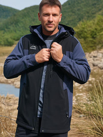 Men&#39;s Waterproof Windproof Outdoor Jacket With Fleece Lining And Adjustable Hood