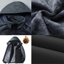 Men&#39;s Waterproof Windproof Outdoor Jacket With Fleece Lining And Adjustable Hood
